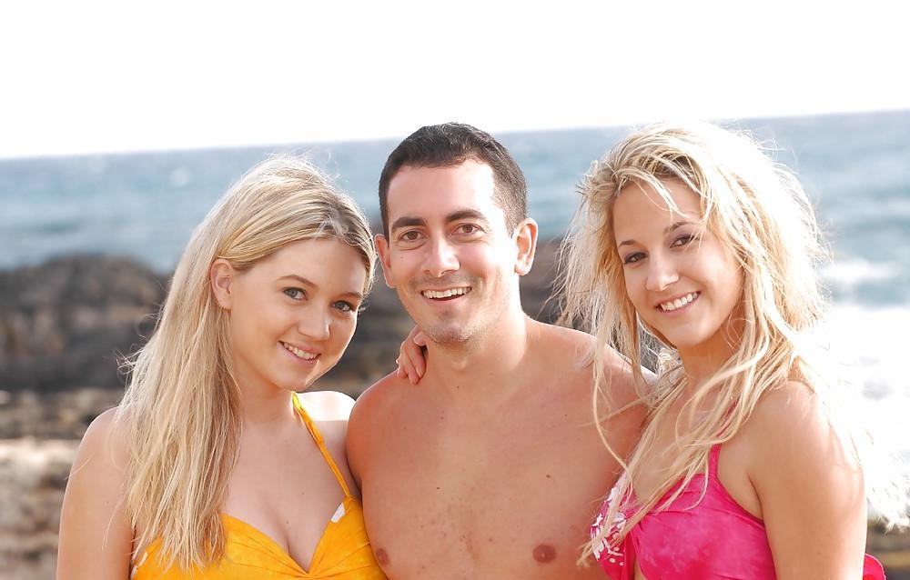25P Two hot blondes on a beach