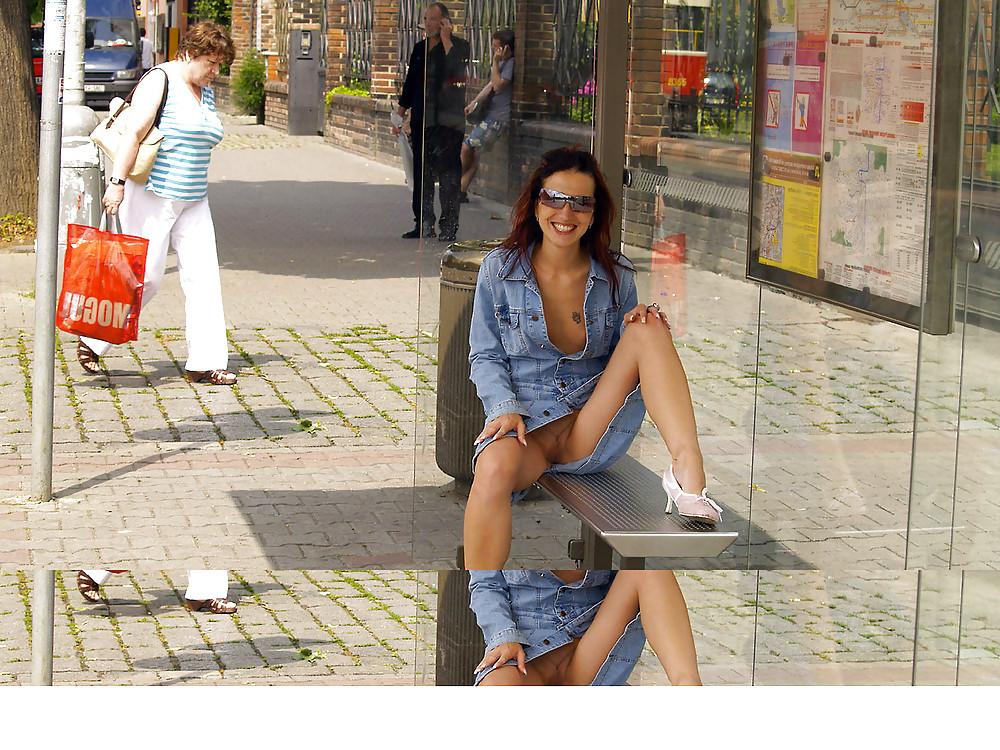 25P Public pussy flashing, fanny flashing, Showing off again.