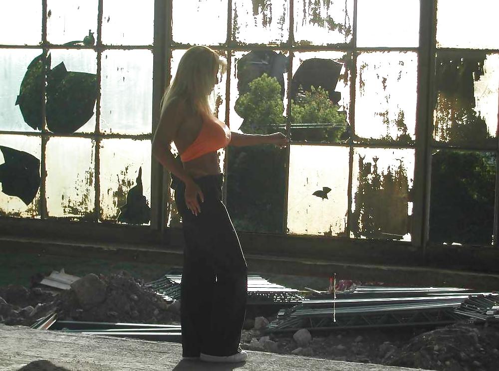 6P Photoshoot  at the old factory wearing fitness clothes