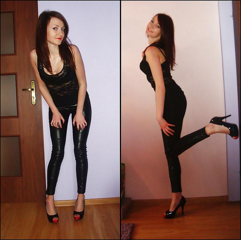 25P Girls in sexy leather pants