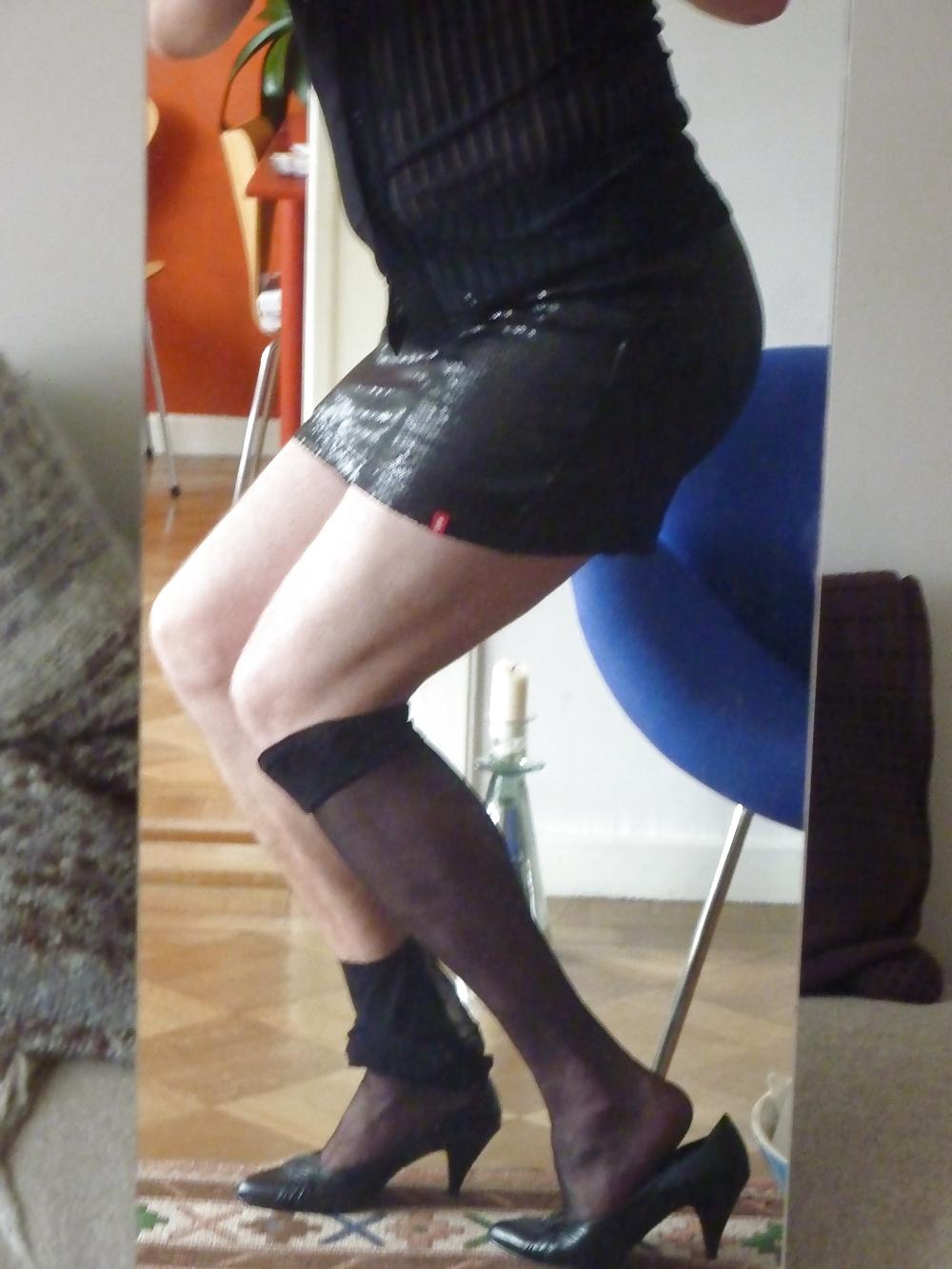 9P Lingerie BLACK TV cd SLUT red HEELS stockings PANTY nylons