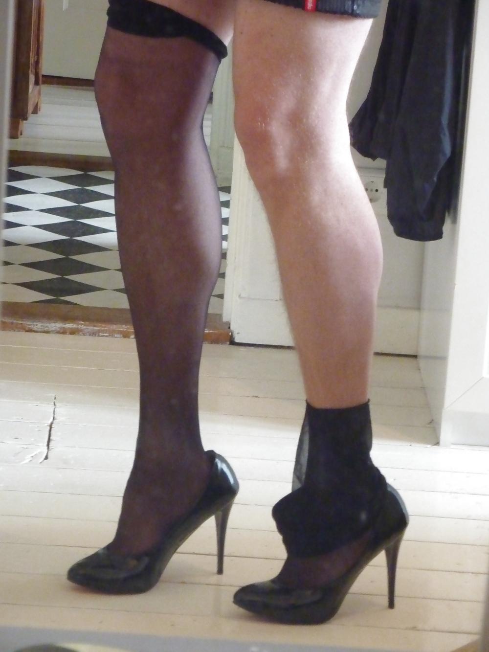 9P Lingerie BLACK TV cd SLUT red HEELS stockings PANTY nylons