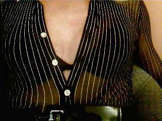 14P Seethrough blouse and leather skirt