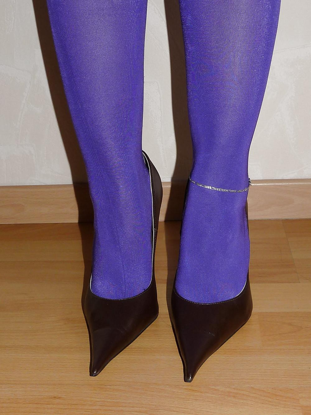 16P Wifes mega pointed shoe heels nylon pantyhose
