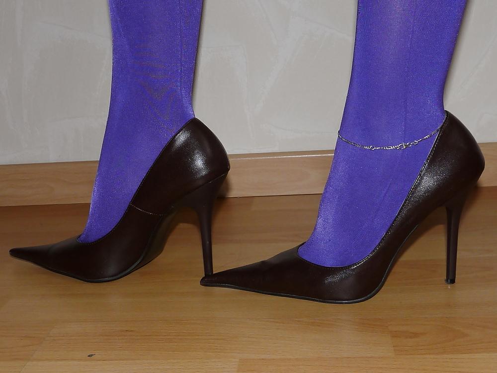 16P Wifes mega pointed shoe heels nylon pantyhose