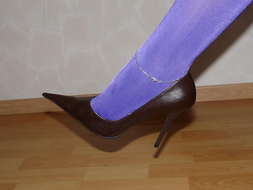 16P Wifes mega pointed shoe heels nylon pantyhose