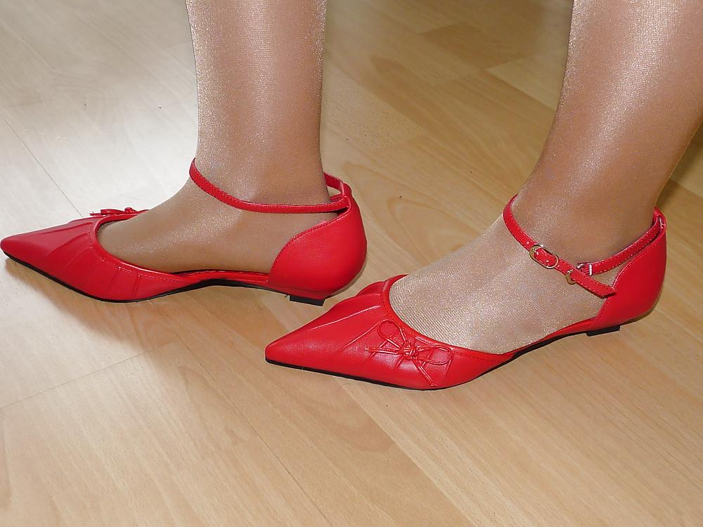 25P Wifes sexy random shoes ballerinas flats nylon