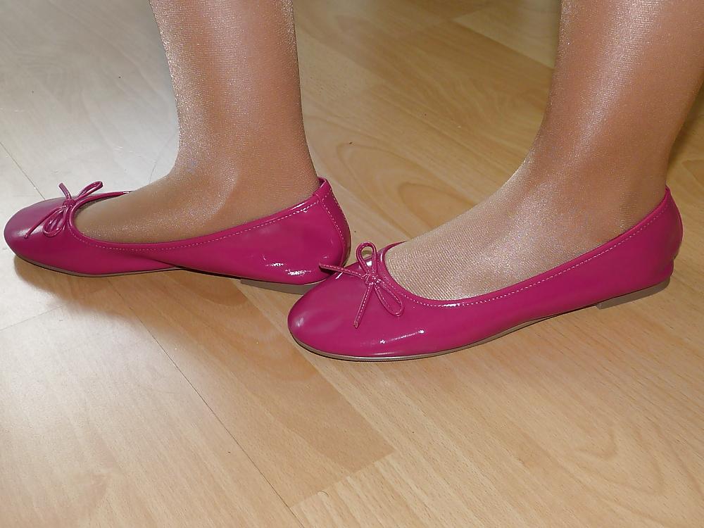 25P Wifes sexy random shoes ballerinas flats nylon