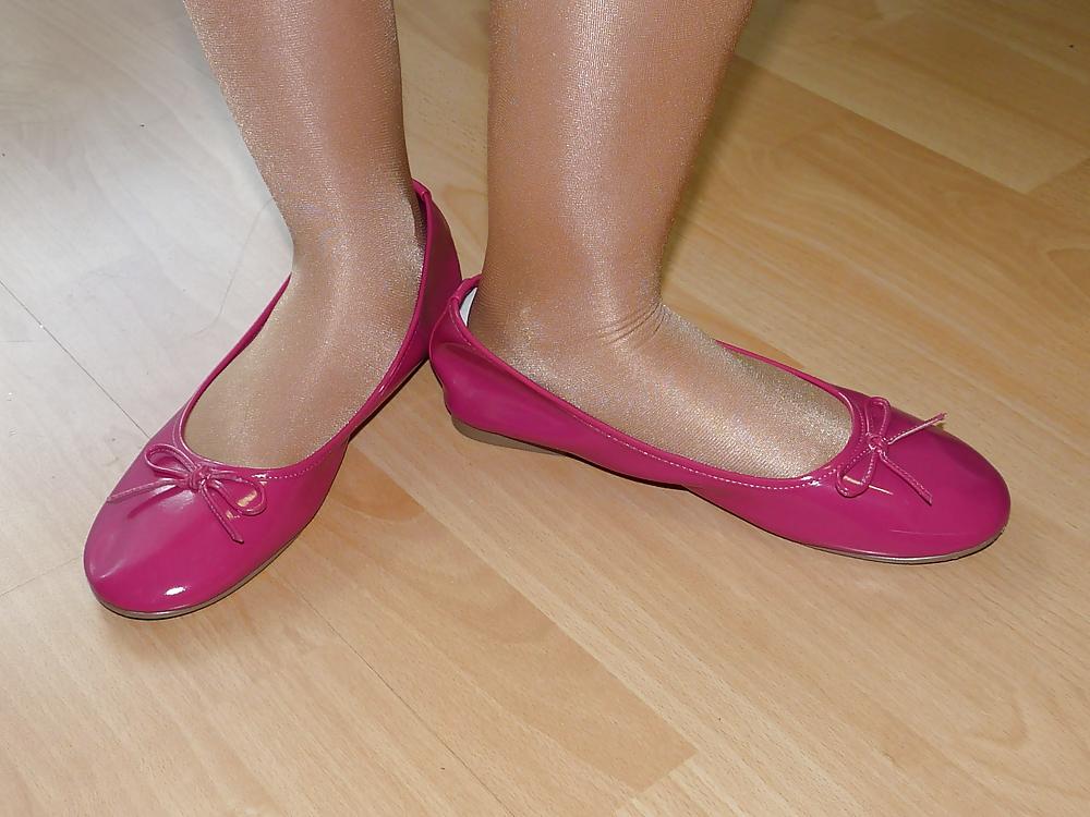 25P Wifes sexy random shoes ballerinas flats nylon