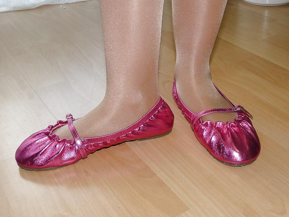 25P Wifes sexy random shoes ballerinas flats nylon