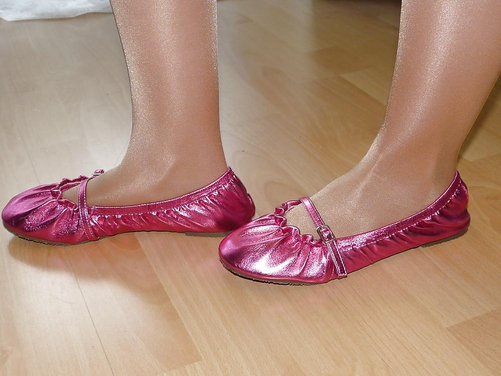 25P Wifes sexy random shoes ballerinas flats nylon