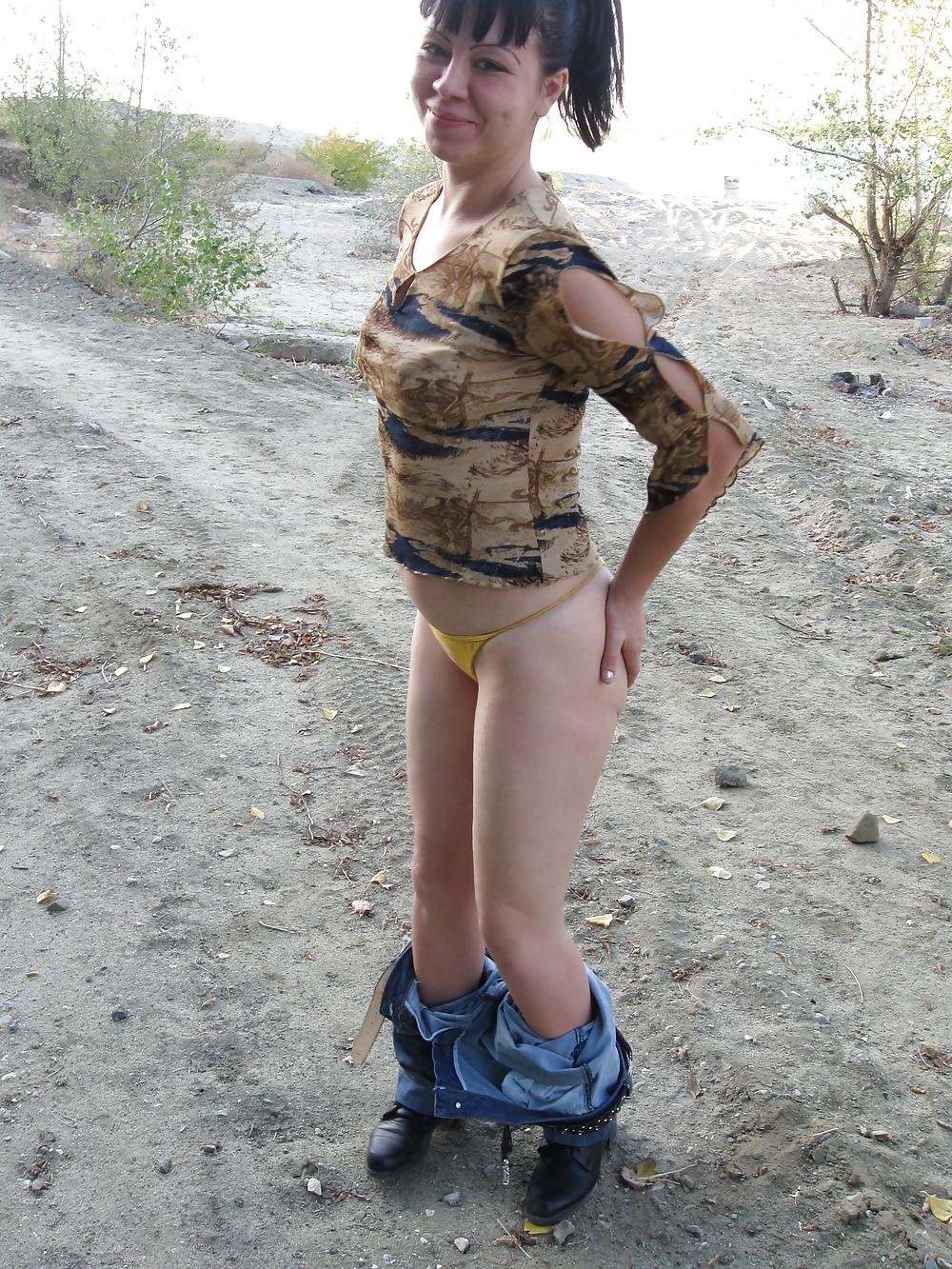 25P Lili naked on a public beach - 1