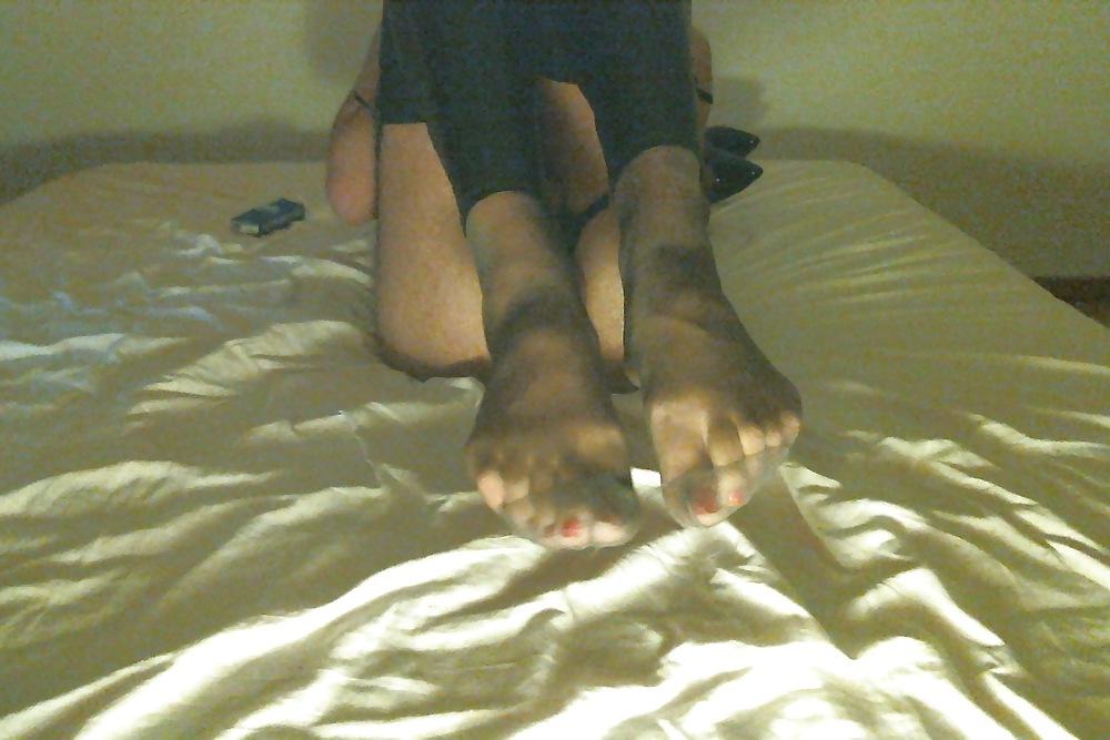 14P Red toes and nylon feet