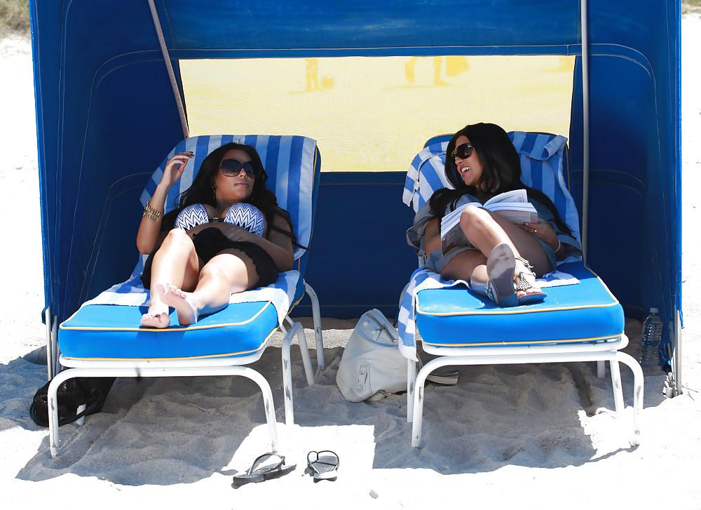 17P Kim Kardashian in Bikini at the Beach in Miami