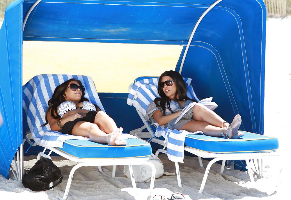 17P Kim Kardashian in Bikini at the Beach in Miami