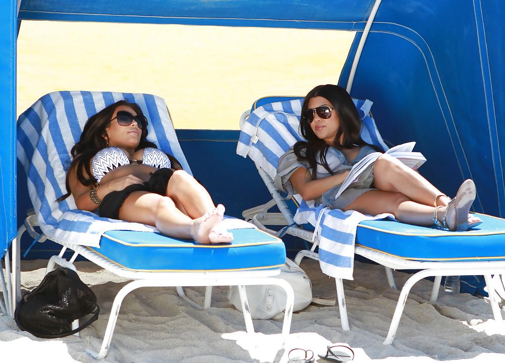 17P Kim Kardashian in Bikini at the Beach in Miami
