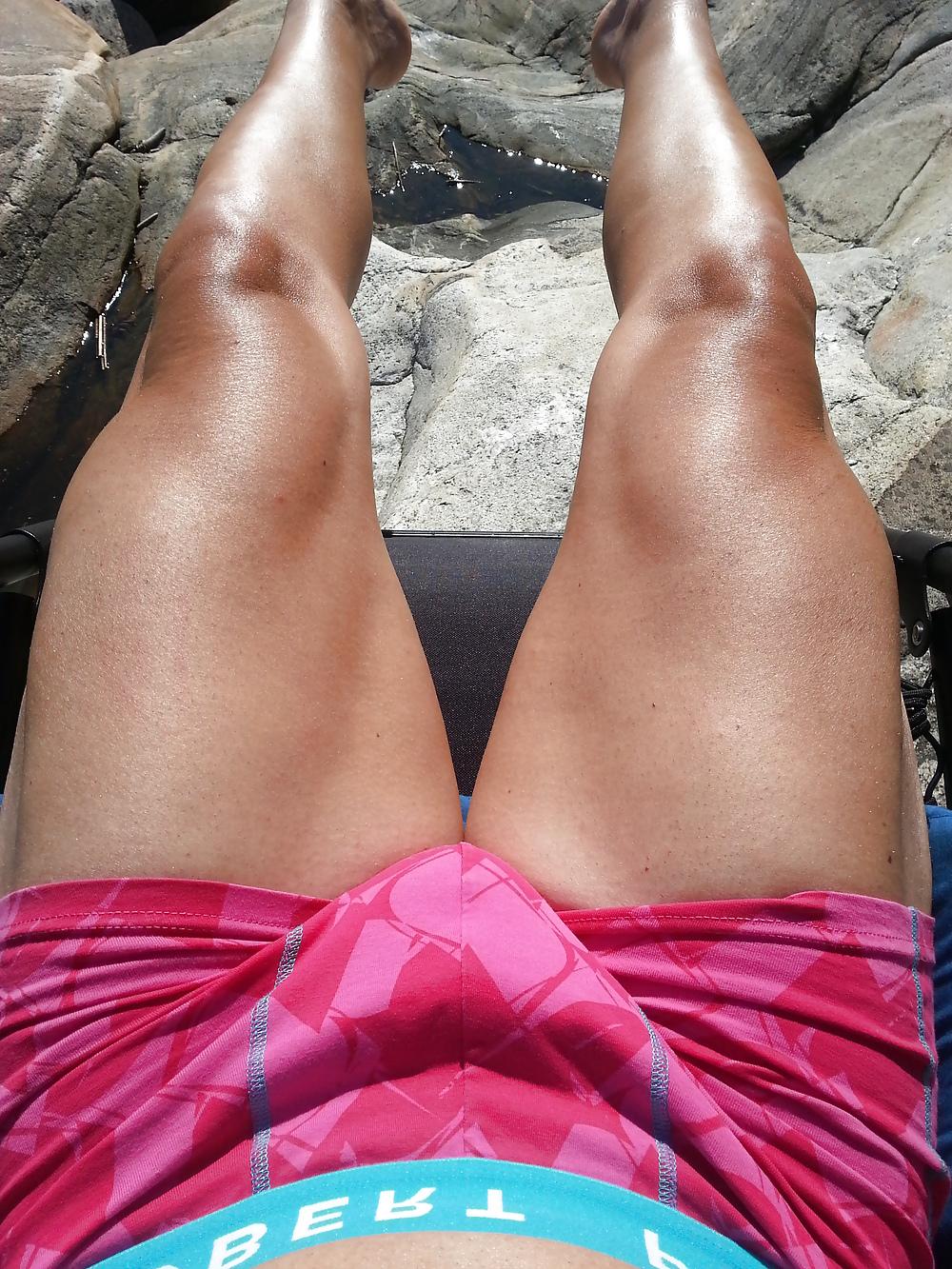 5P My Legs And My Dick In Pants At The Sunny Beach Today!