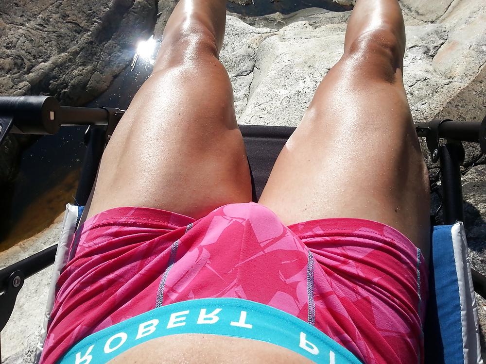5P My Legs And My Dick In Pants At The Sunny Beach Today!