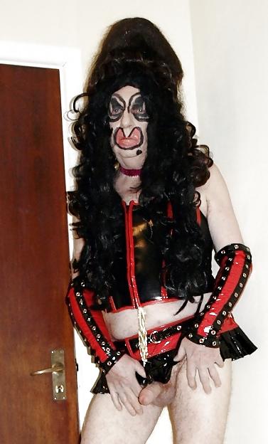 10P Brunette leather tranny