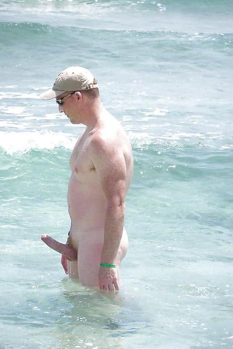 25P Caught erecting at nude beach