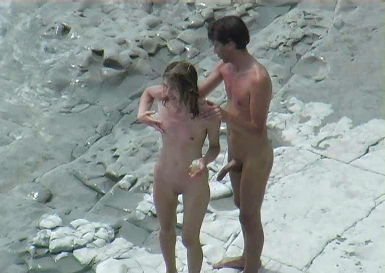 25P Caught erecting at nude beach
