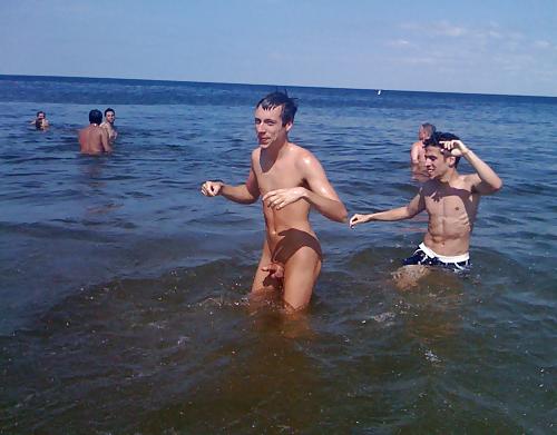 25P Caught erecting at nude beach