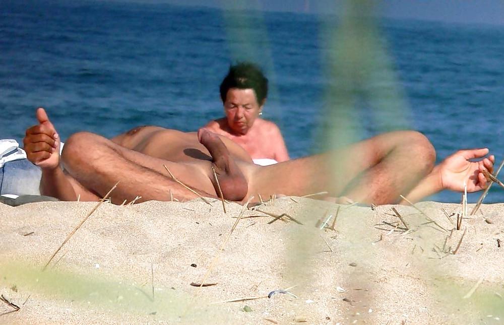 25P Caught erecting at nude beach