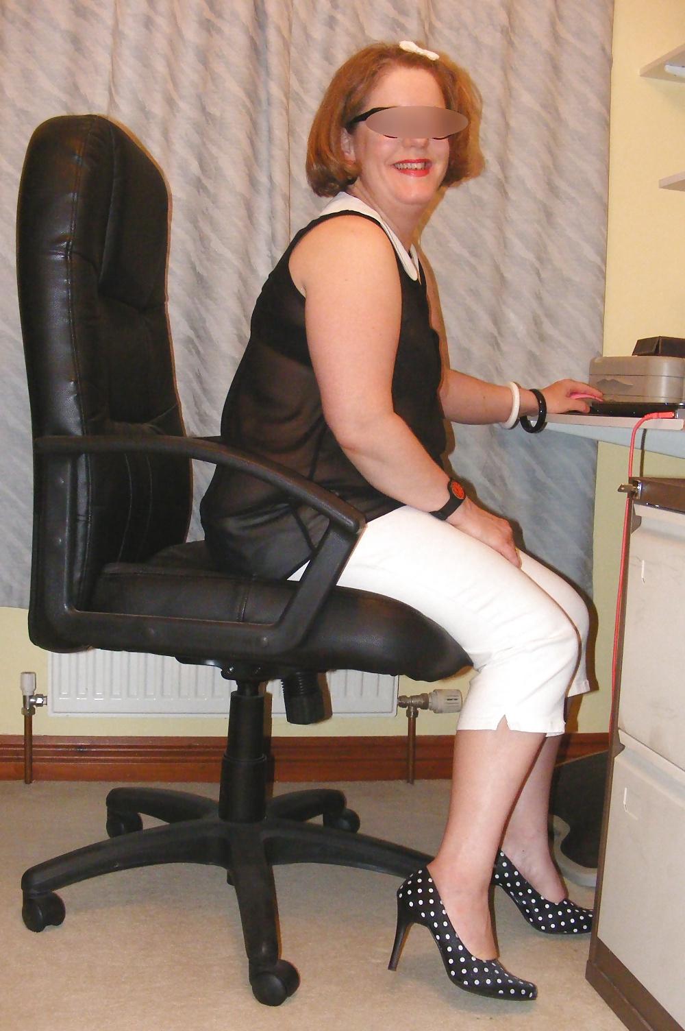 25P Slutty secretary in see-through top