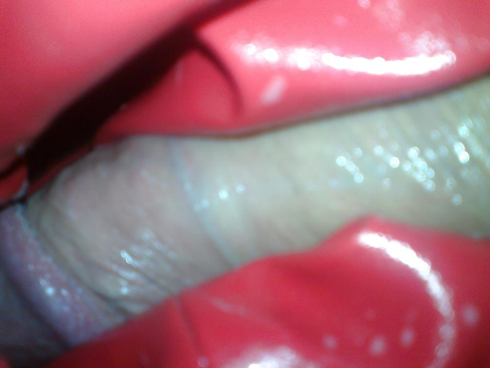 25P Leather pussy fucking