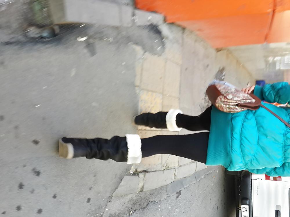 21P Turkish Candid Girl Nylon Tight Legs Ass  Mix