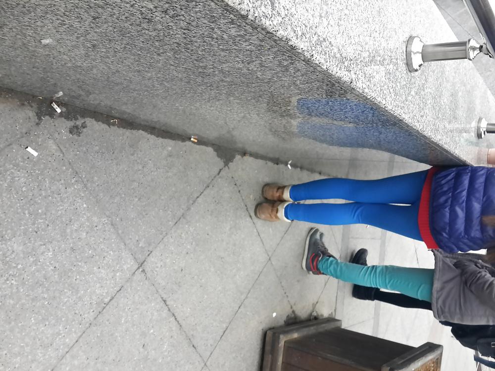 21P Turkish Candid Girl Nylon Tight Legs Ass  Mix