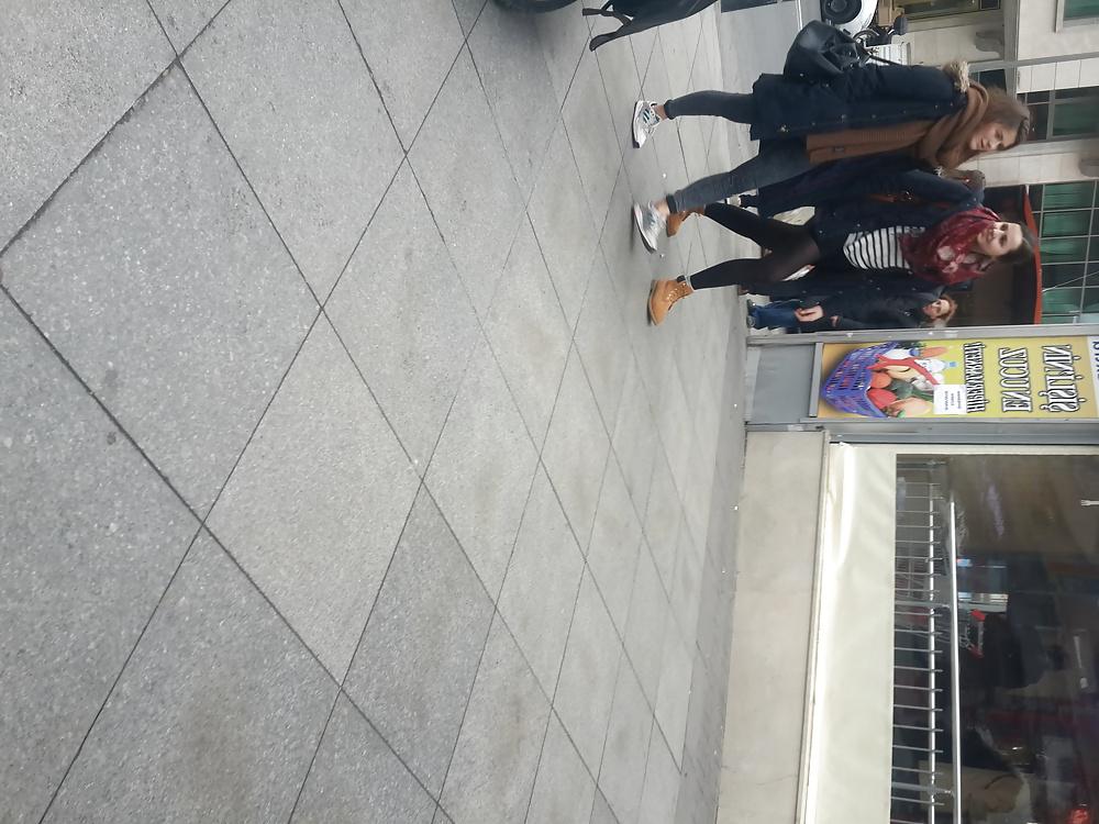 21P Turkish Candid Girl Nylon Tight Legs Ass  Mix