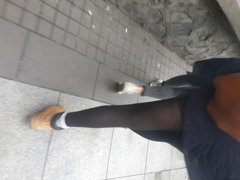 21P Turkish Candid Girl Nylon Tight Legs Ass  Mix