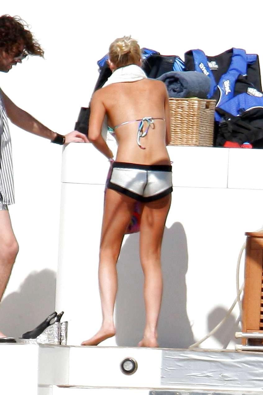 16P Lindsay Lohan in bikini on a yacht in St. Barthelemy