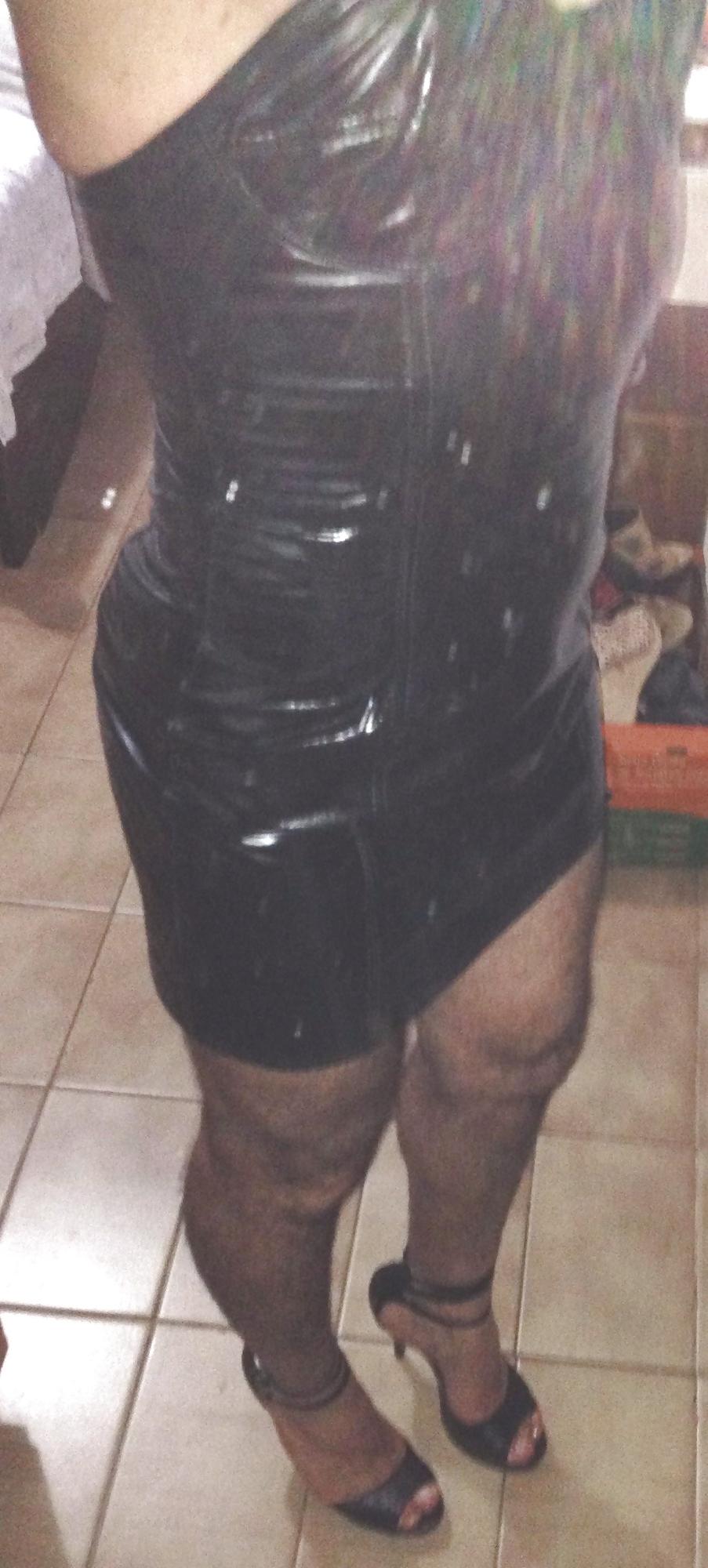 25P Leather bikini and leather dress
