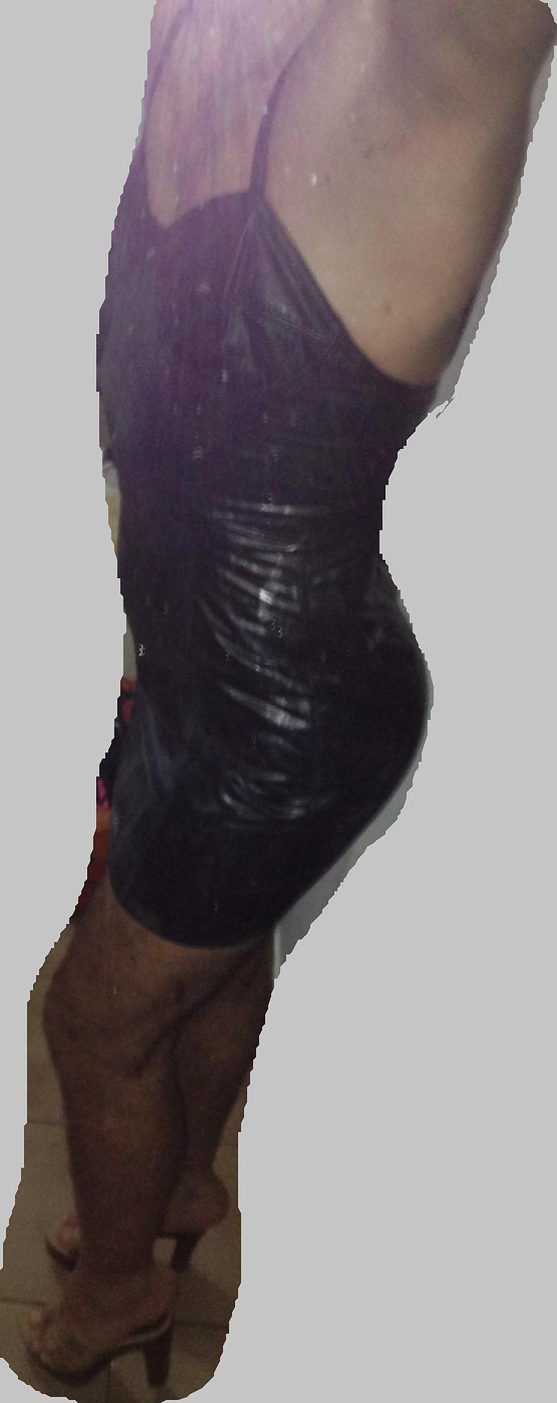 25P Leather bikini and leather dress