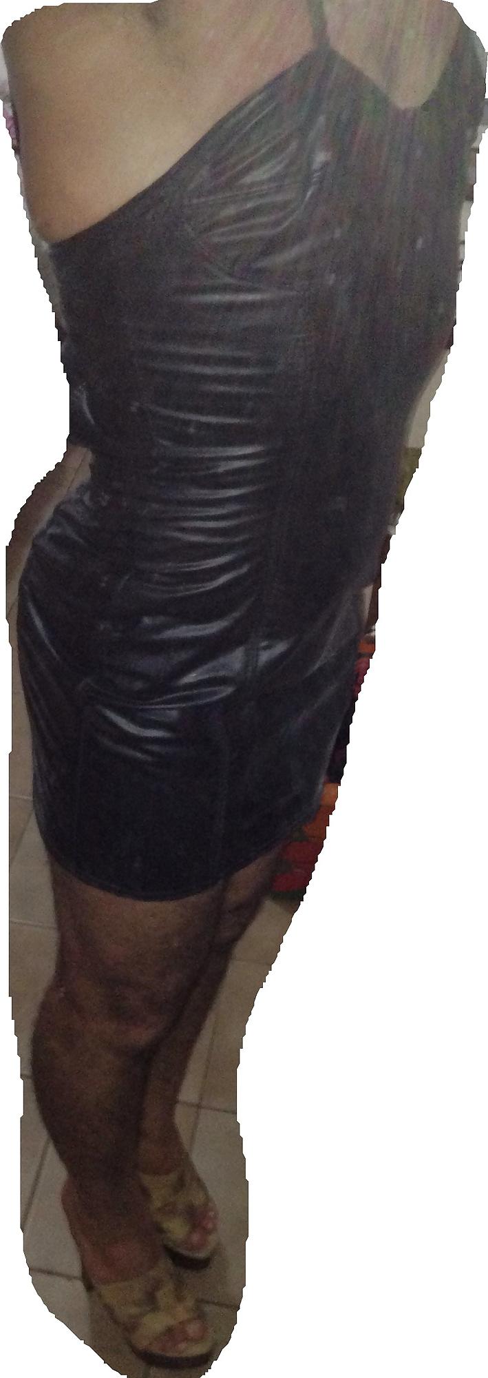 25P Leather bikini and leather dress