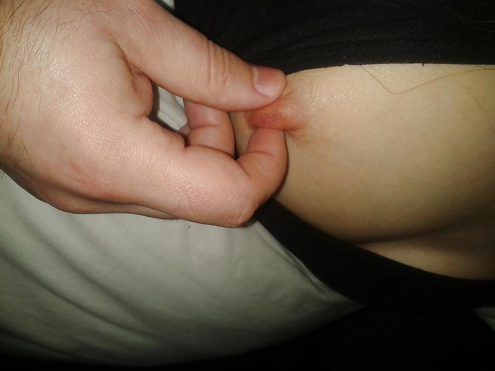 6P Hot wife's tits and hairy pussy