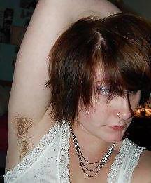 25P Miscellaneous girls showing hairy, unshaven armpits 4