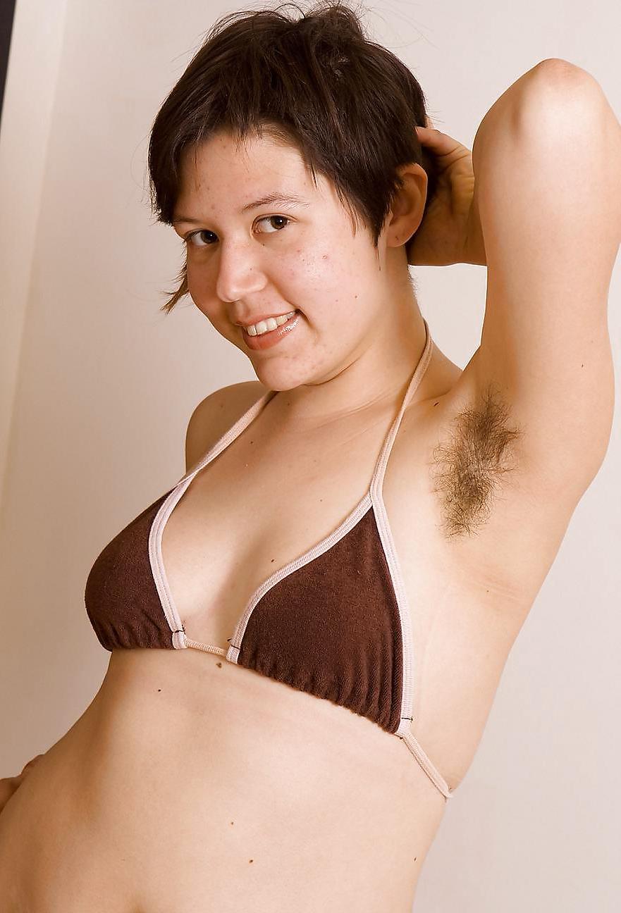 25P Miscellaneous girls showing hairy, unshaven armpits 4