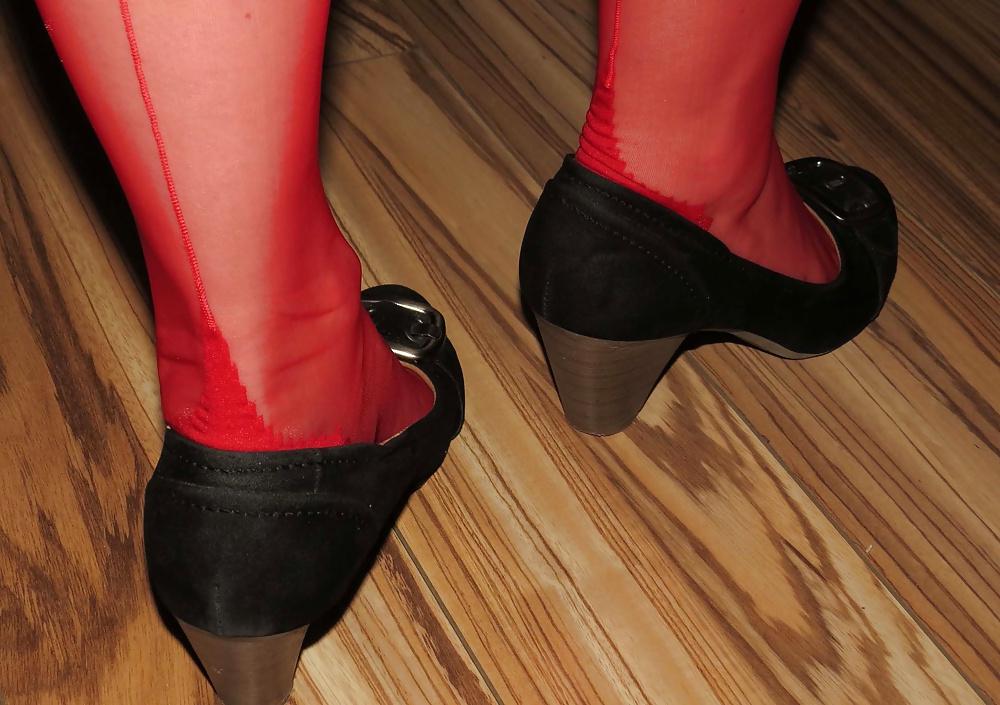 25P Red RHT Nylons and Heels