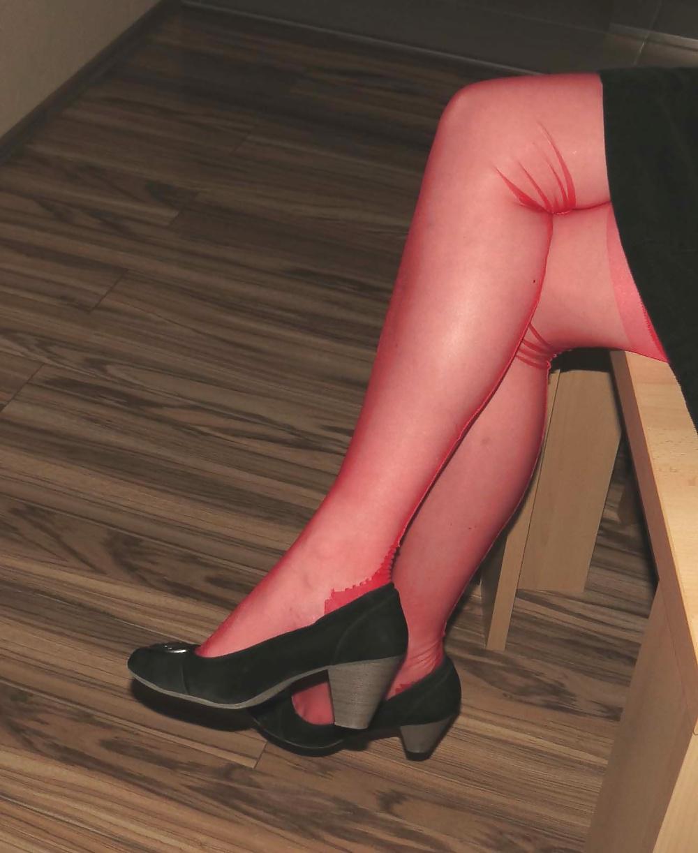 25P Red RHT Nylons and Heels