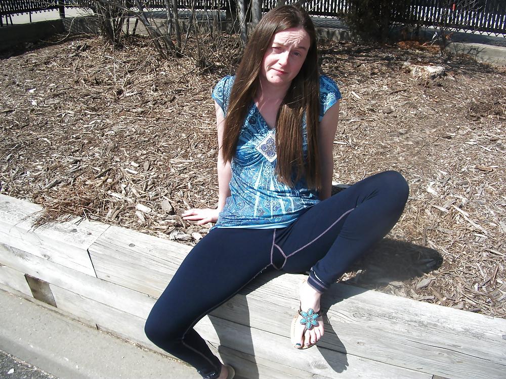 12P Outdoor pussy flash tight little magma having public fun