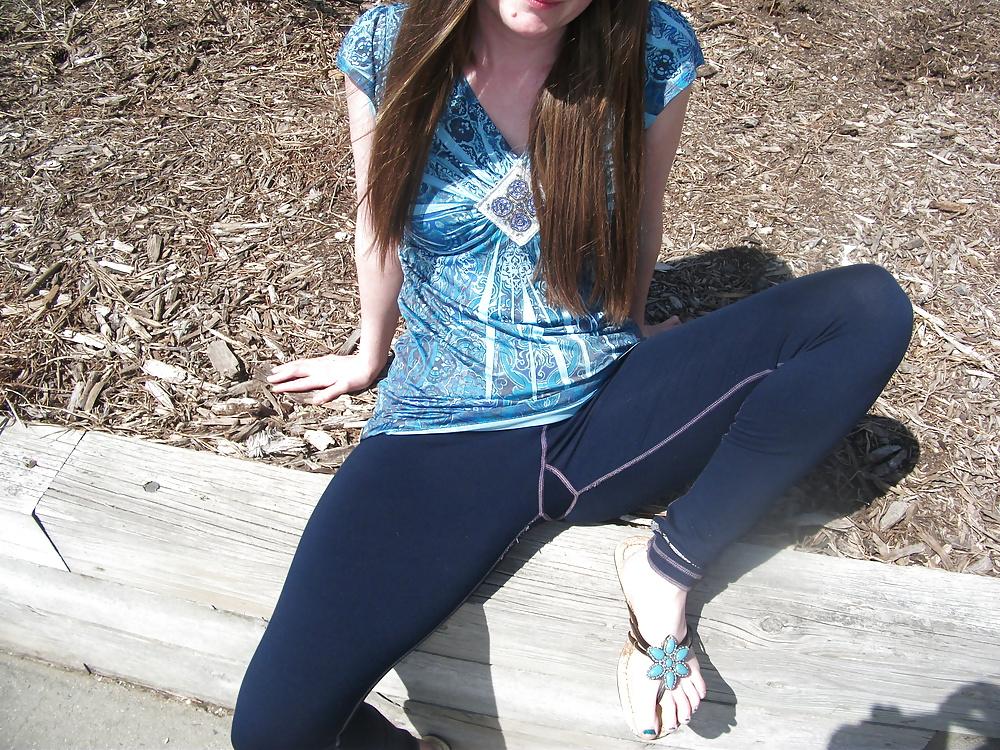 12P Outdoor pussy flash tight little magma having public fun
