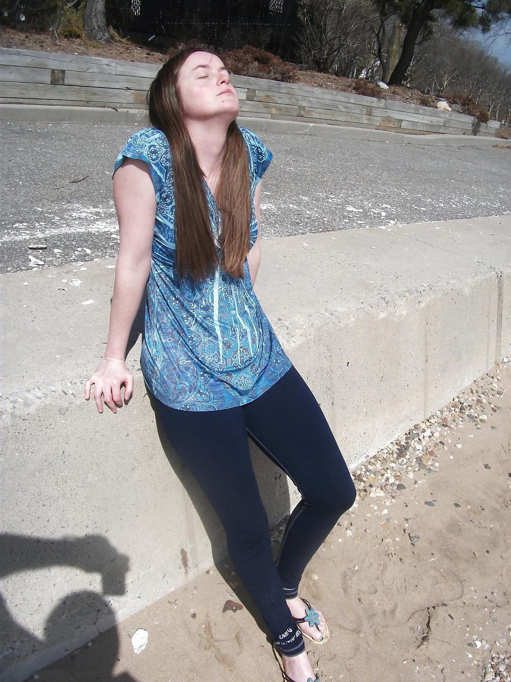 12P Outdoor pussy flash tight little magma having public fun