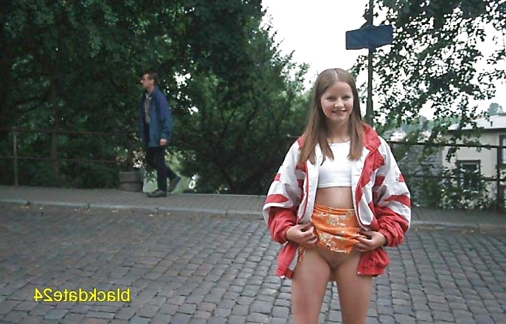 12P Young Skinny German Teen Mia 18+ Flashing - Public