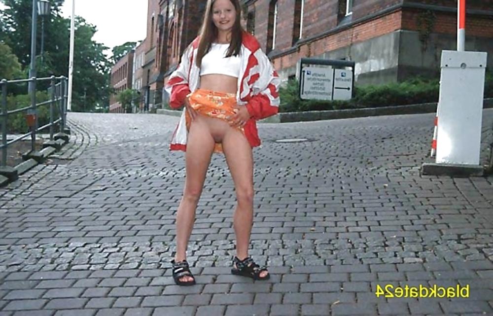 12P Young Skinny German Teen Mia 18+ Flashing - Public