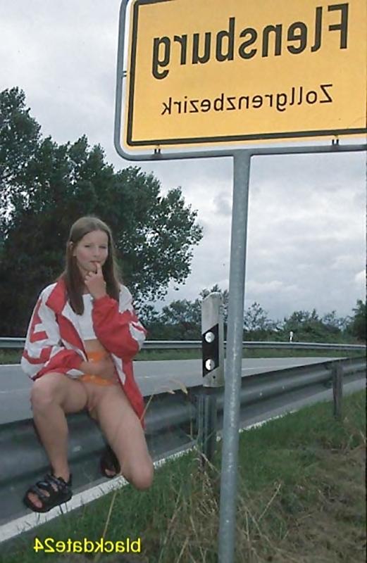 12P Young Skinny German Teen Mia 18+ Flashing - Public