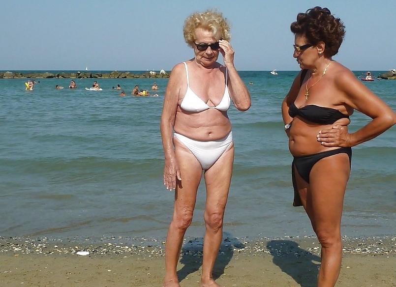 25P Granny on the beach 1