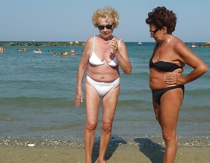 25P Granny on the beach 1